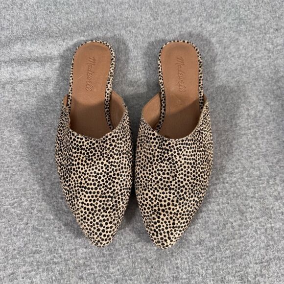 Madewell Women's Size 7.5 Remi Spotted Calf Hair Mules - Picture 6 of 9